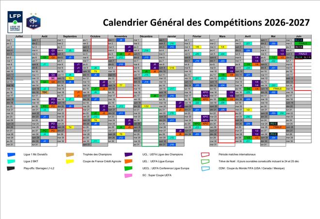官方：2026-27赛季法甲8月23日开赛，将不会安排周中比赛