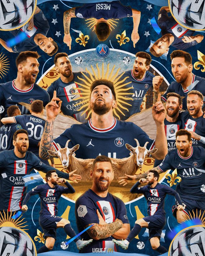 法甲还是那么怀念梅西！晒梅西图过新年！并配上GOAT图！