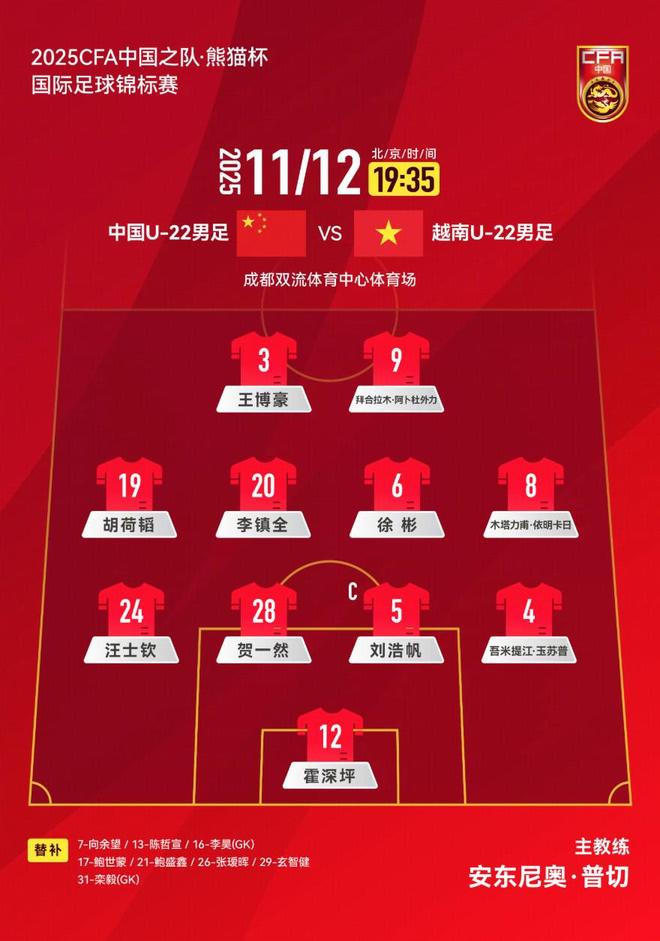 能否复仇？U23国足两个月前熊猫杯0-1负越南，四人两场均首发