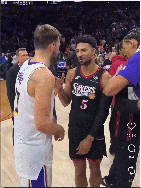 哈里森任期被交易的独行侠队友！东契奇和格莱姆斯赛后寒暄几句