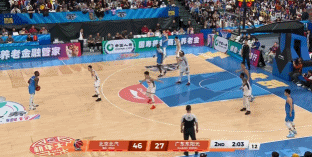 穷追猛打！曾凡博和杰曼相继三分穿针 帮助球队继续扩大领先