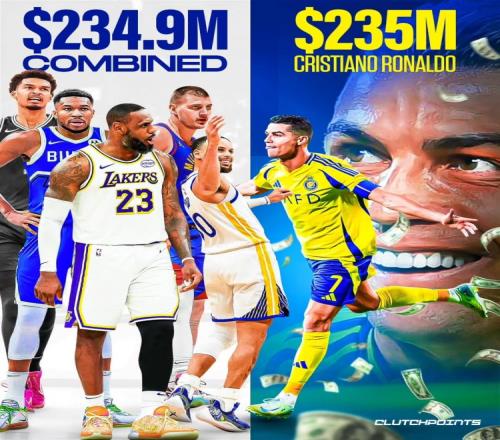 不愧是第一运动！C罗新合同一年年薪可组詹库字约文班的梦幻阵容