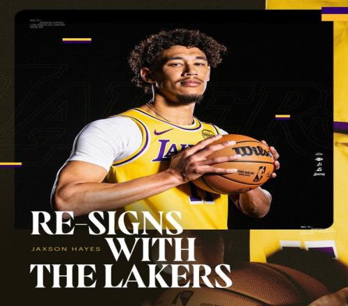 一年合同345万&有交易否决权！湖人官方：球队与中锋海斯完成续约