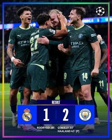 皇马欧冠主场5年来首次先进球却输球，上一次也是输给了曼城