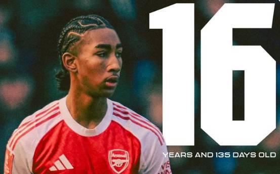 16岁135天，马利-萨蒙成为阿森纳队史足总杯最年轻出场球员