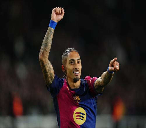 已足够出色，拉菲尼亚本赛季多项进攻数据在欧冠领跑