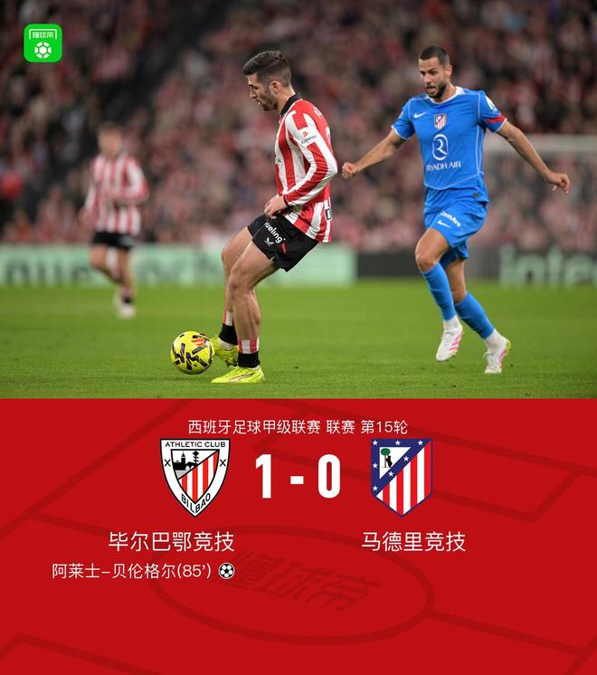 毕尔巴鄂竞技1-0马竞,贝伦格尔远射绝杀,桑切特屡造险 毕尔巴鄂竞技1-0马竞,贝伦格尔远射绝杀,桑切特屡造险