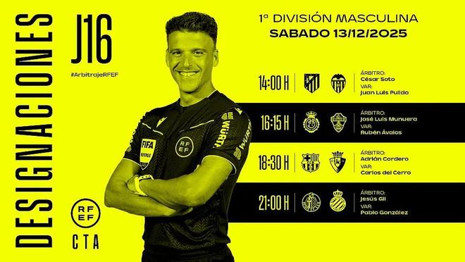 周六西甲裁判安排:科尔德罗将执法巴萨vs奥萨苏纳 周六西甲裁判安排:科尔德罗将执法巴萨vs奥萨苏纳