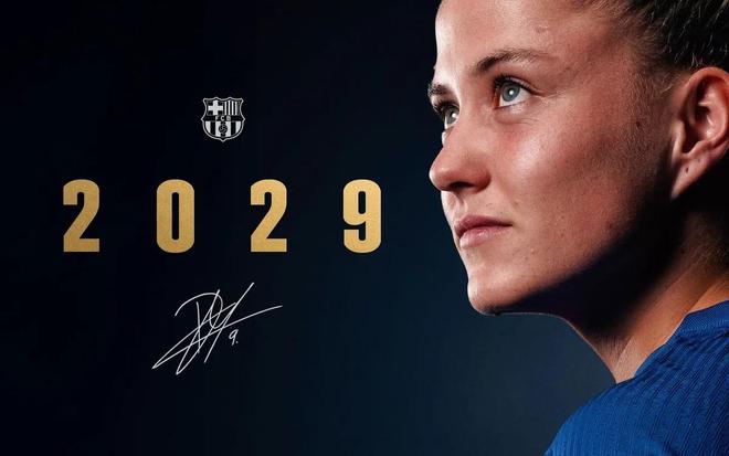 官方：巴萨女足与24岁前锋克劳迪娅-皮纳续约至2029年