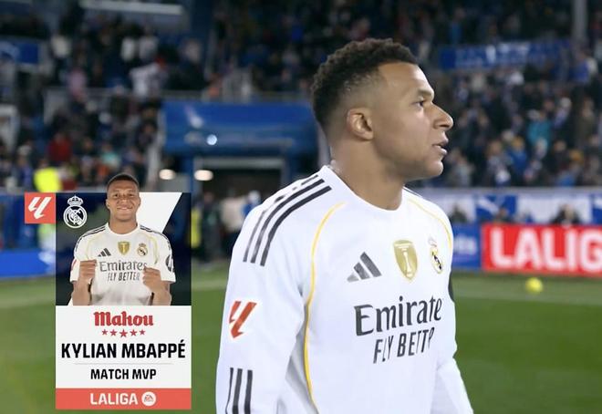 首开记录，姆巴佩当选阿拉维斯vs皇马全场最佳球员