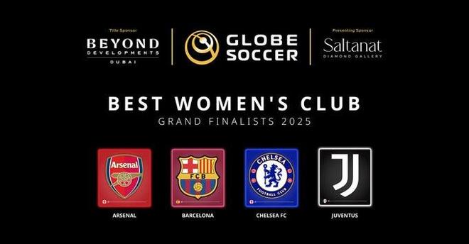 环足奖最佳女足俱乐部最终4家候选：阿森纳女足、巴萨女足在列