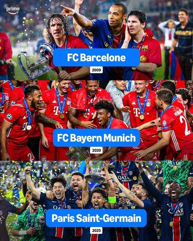 三支6冠王：09巴萨宇宙队最强！20拜仁次之，25巴黎含金量最低