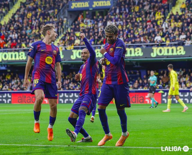 西甲：巴萨2-0十人黄潜豪取8连胜 拉菲尼亚破门 亚马尔造红+进球