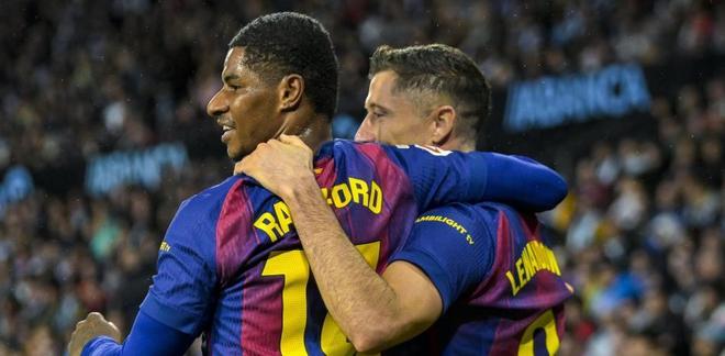 世体调查莱万和拉什福德该留谁：莱万支持率31.6%，后者54.6%