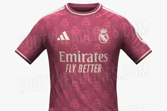 皇馬26/27賽季第三球衣諜照：粉色回歸，隊徽暗紋遍布全身