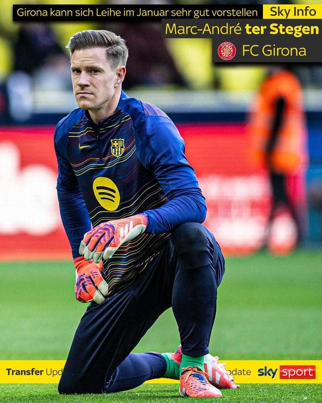 天空：赫罗纳希望1月租借特狮，转会取决于球员和巴萨态度