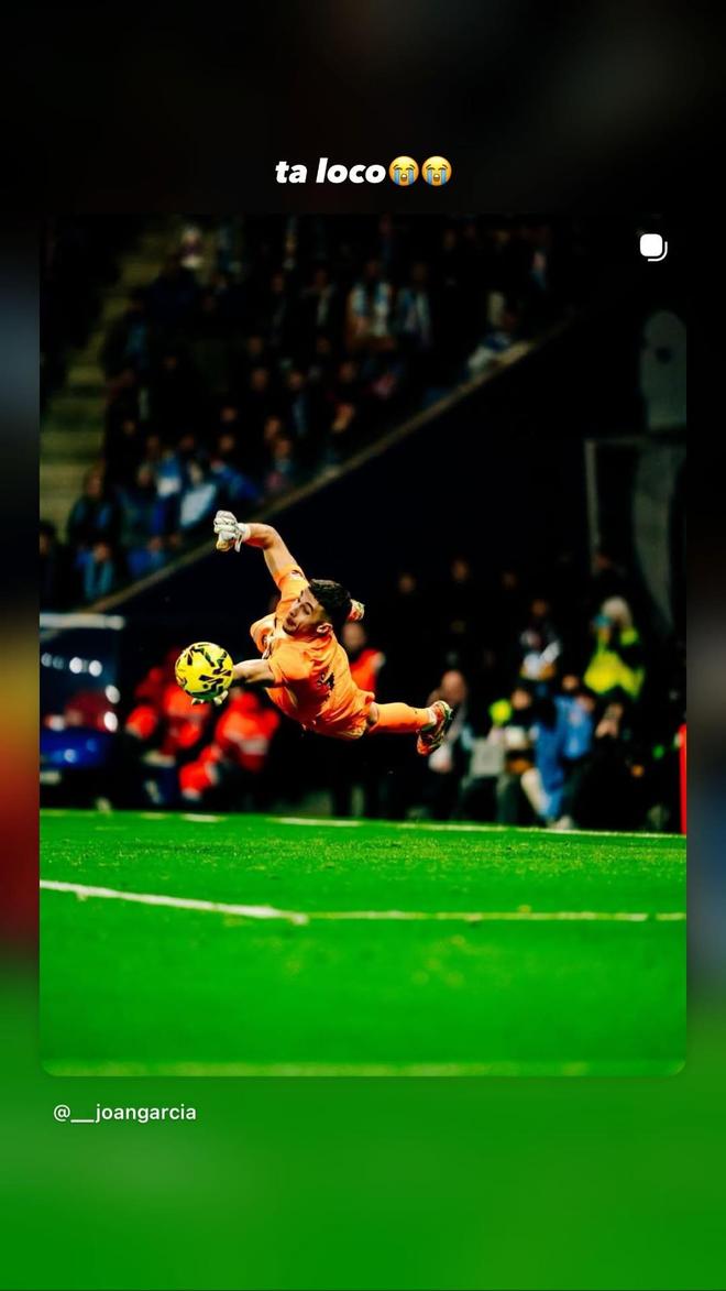 获评全场最佳，亚马尔社媒晒霍安-加西亚扑救照：他疯了！