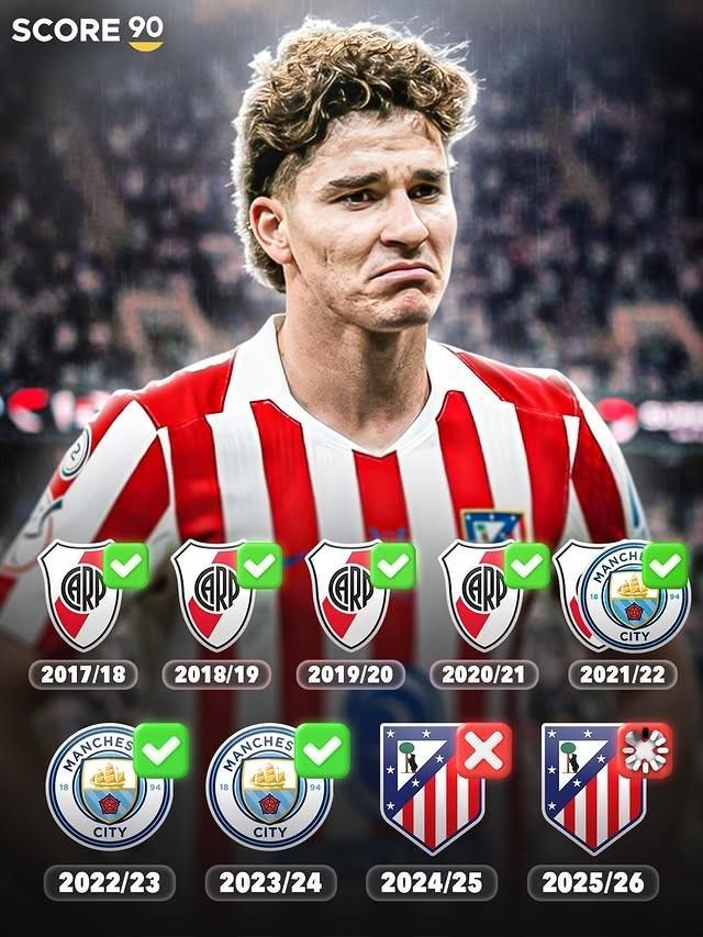 魔力不再？小蜘蛛加盟马竞一年半错失5个冠军，此前年年夺冠