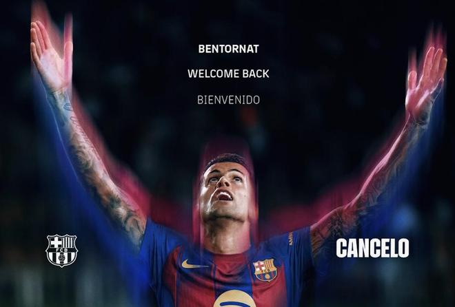 官方：巴萨已为新援坎塞洛在西甲完成注册