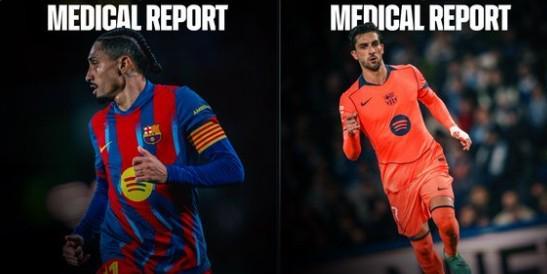 巴萨官方：拉菲尼亚已可以登场，费兰因伤需恢复约十天
