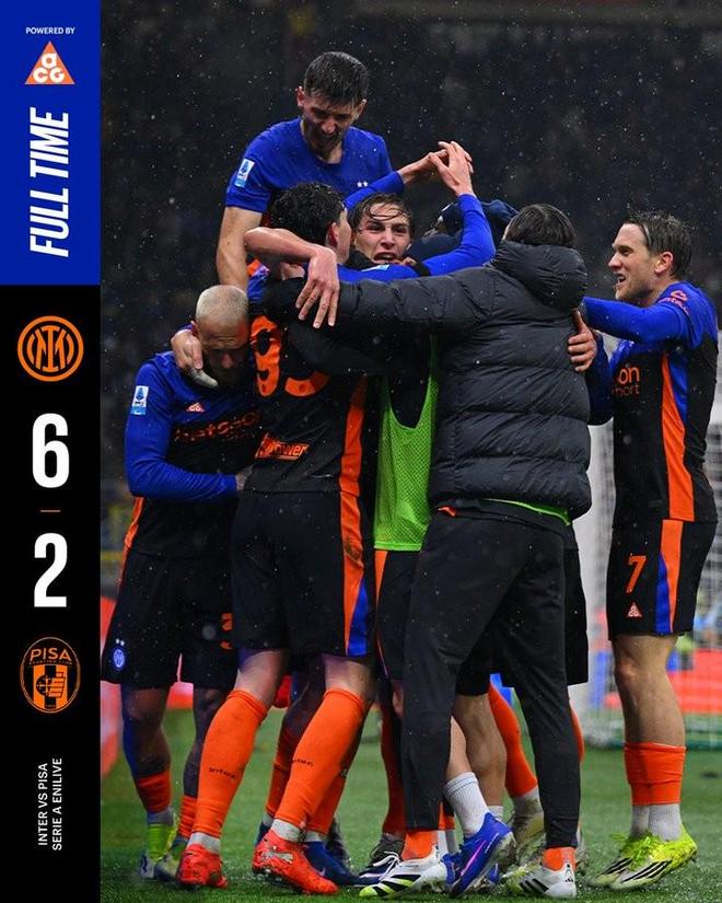 让二追六，国米6-2击败比萨本赛季首次逆转取胜