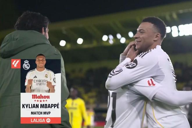 梅开二度，姆巴佩当选比利亚雷亚尔vs皇马全场最佳