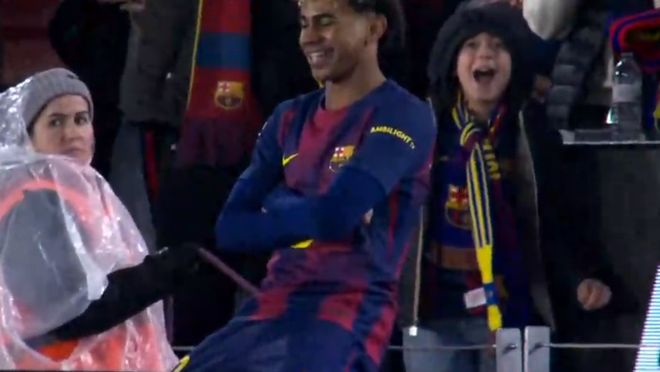 超级世界波！亚马尔凌空侧钩破门，2026西甲首球，弗里克狂喜