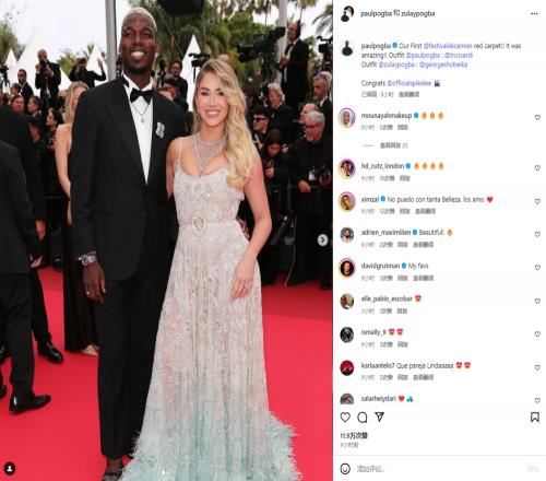 许久不见！32岁博格巴与妻子亮相戛纳电影节红毯