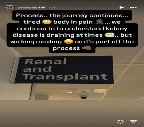 安迪科尔谈肾病：有时令人精疲力尽&但保持微笑，放弃不是选项