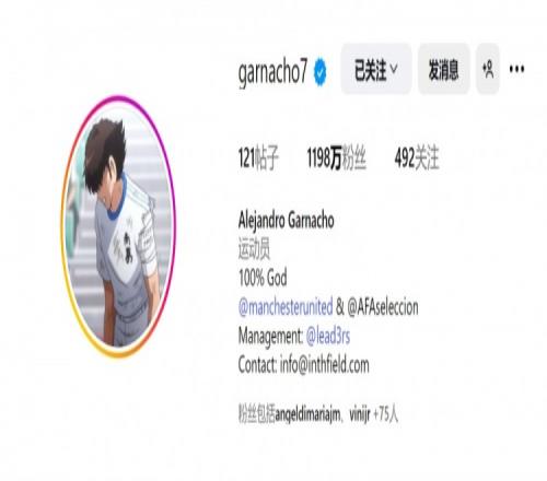 何去何从加纳乔将社媒头像换为《足球小将》主角大空翼