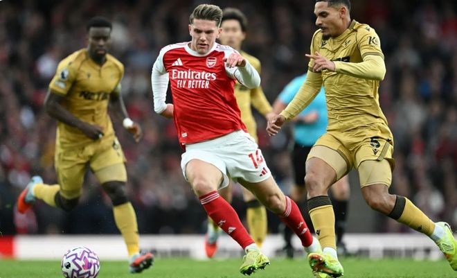 阿森纳战水晶宫全场数据：射门10-7，控球率60％