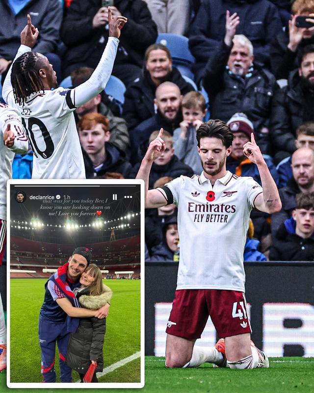 赖斯进球后双手指天，是为了纪念他已故的姨姨