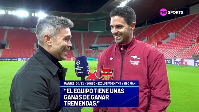 阿尔特塔：布拉格斯拉维亚主场还没输过，我们会全力赢下比赛