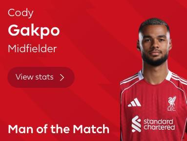 传射建功，加克波当选西汉姆联vs利物浦全场最佳球员