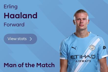 达成英超百球里程碑，哈兰德当选富勒姆vs曼城全场最佳球员