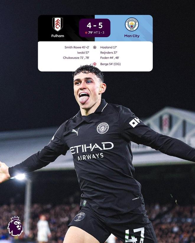 刷新纪录，曼城各项赛事对阵富勒姆已取得19连胜