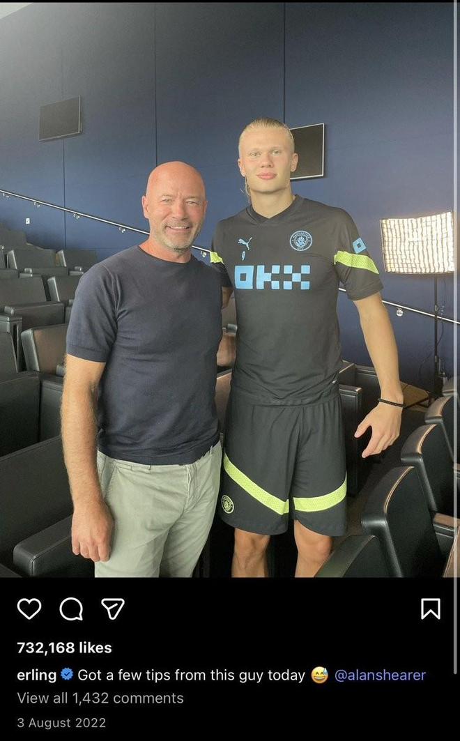 希勒祝贺哈兰德打破英超最快百球纪录，哈兰德：感谢你的建议