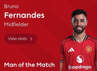 两射一传，B费当选狼队vs曼联全场最佳球员