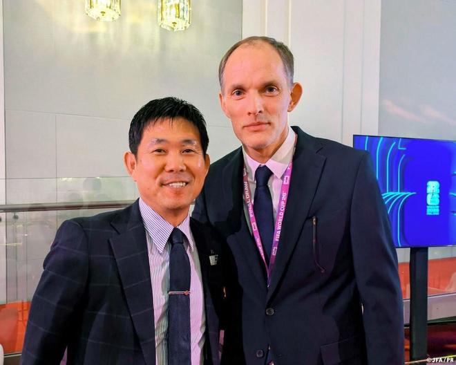 日本队官宣与英格兰友谊赛并晒出森保一与图赫尔合影:伦敦见