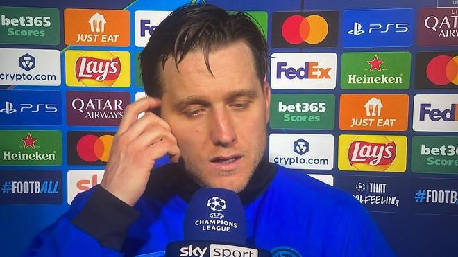 泽林斯基：如果这都能判点球，那所有的接触都是点球