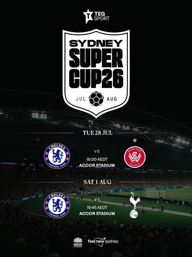 明夏悉尼超级杯赛程：切尔西vs热刺北京时间8月1日16:45进行