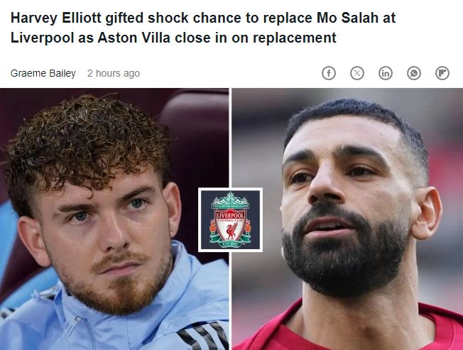 仅5次出场！曝维拉弃租埃利奥特 欧青赛MVP重回利物浦