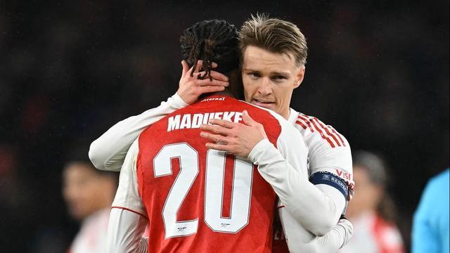 厄德高：马杜埃凯在周三晚的第一球非常精彩，真为他感到高兴