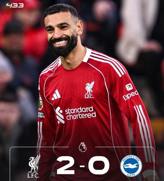 利物浦2-0完胜布莱顿！萨拉赫替补送角球助攻！绕场暂别搁置争议