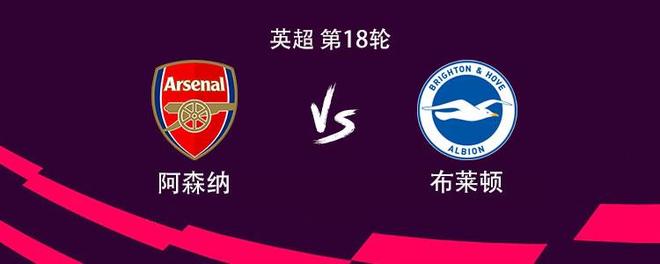 阿森纳vs布莱顿：哲凯赖什、因卡皮耶首发，加布里埃尔替补