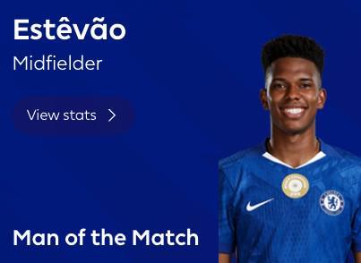 制造点球，埃斯特旺当选切尔西vs伯恩茅斯全场最佳球员