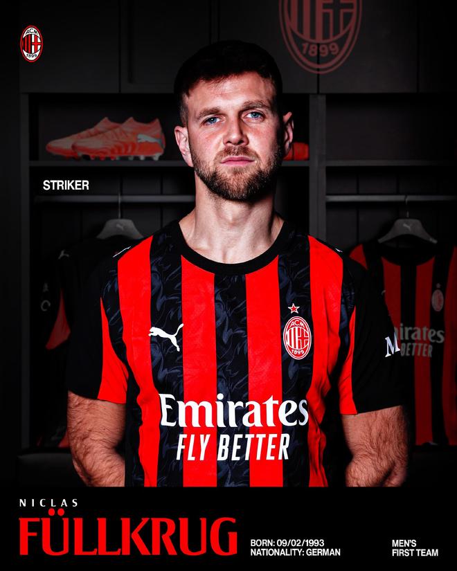 官方：菲尔克鲁格租借加盟米兰；据悉买断费为500万欧元