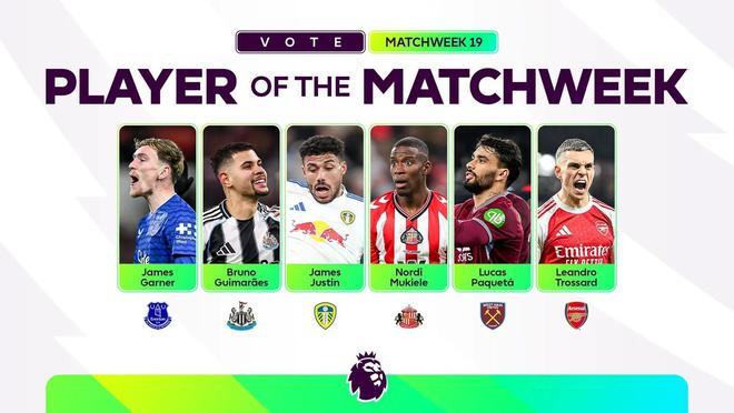 英超第19轮最佳球员候选，特罗萨德、帕奎塔、吉马良斯在列