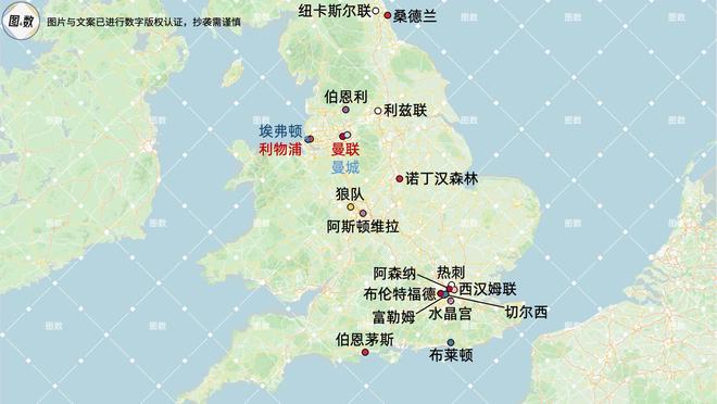 英超地图(2025-26赛季)