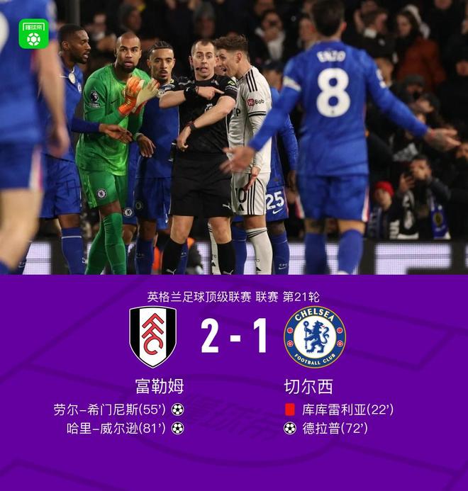 剑南春｜十人切尔西1-2富勒姆，哈里-威尔逊制胜，德拉普建功